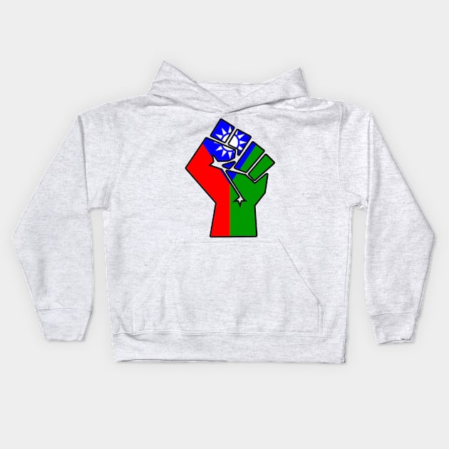 Balochi resistance fist Kids Hoodie by indusdreaming